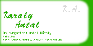 karoly antal business card